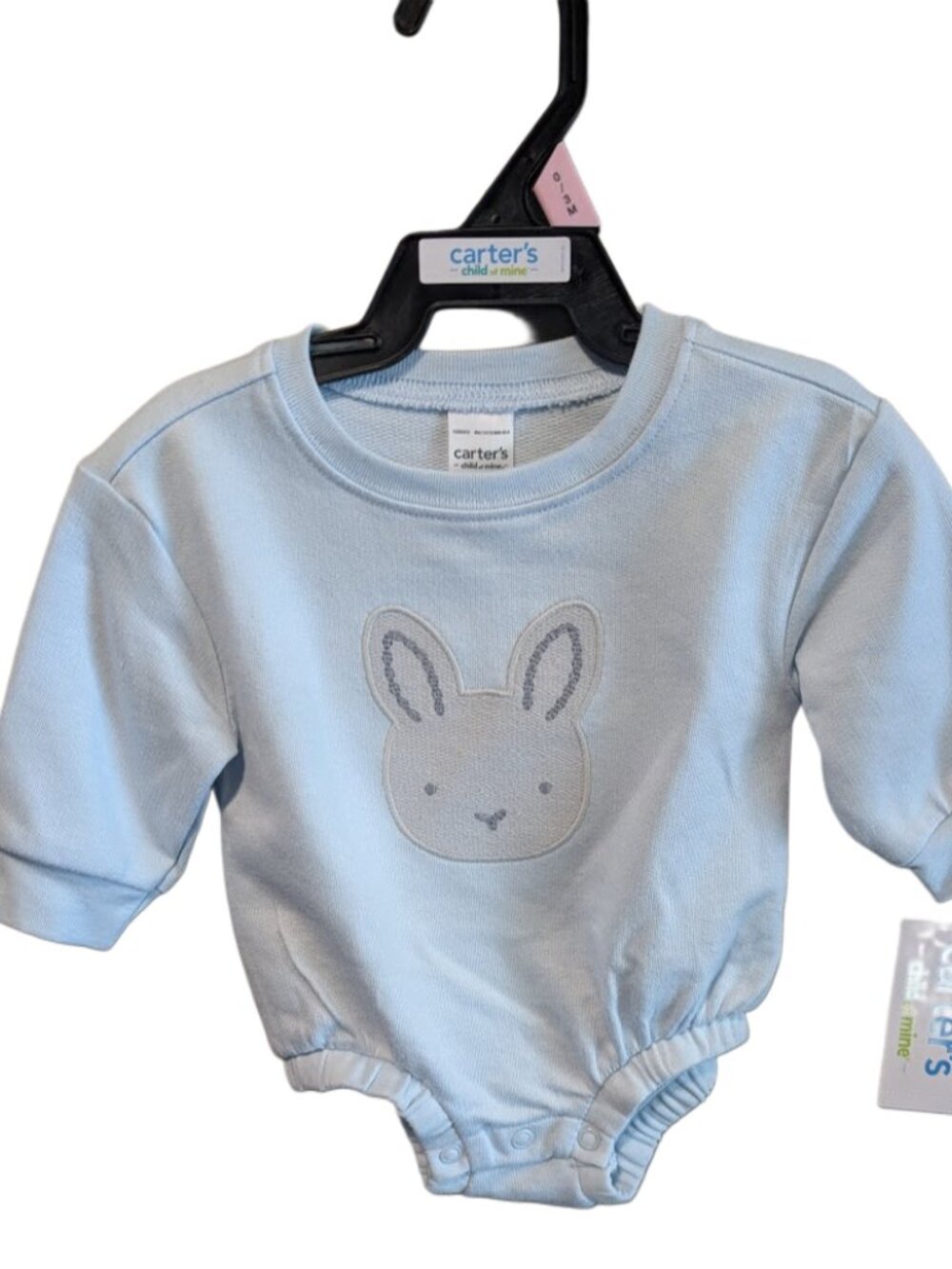 Carter's Child of Mine Baby Boy Easter Bubble Bodysuit Blue Bunny Long Sleeve